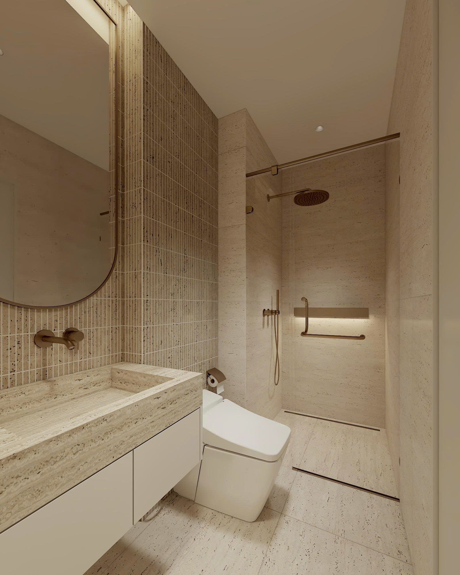 Lavabo và buồng tắm kính